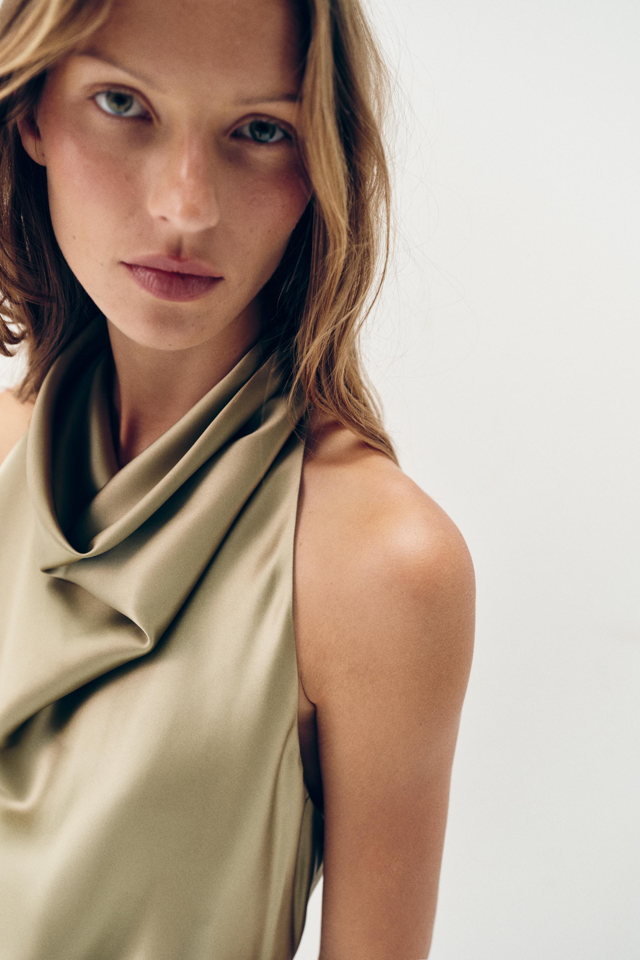 SATIN EFFECT SHORT DRESS